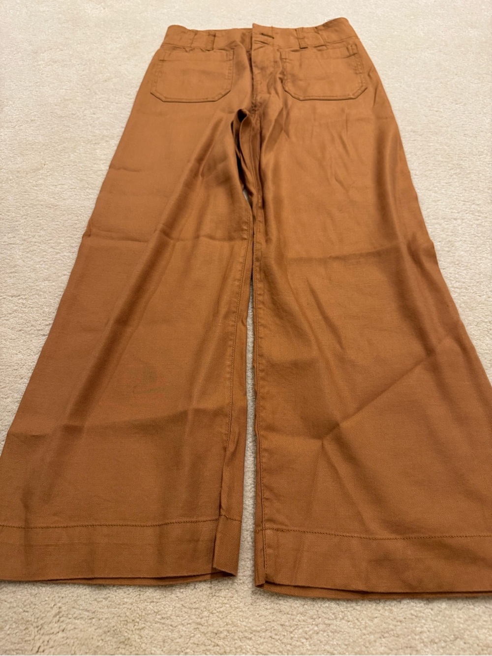 Maeve by Anthropologie Colette Wide Leg Pants in Dark Orange